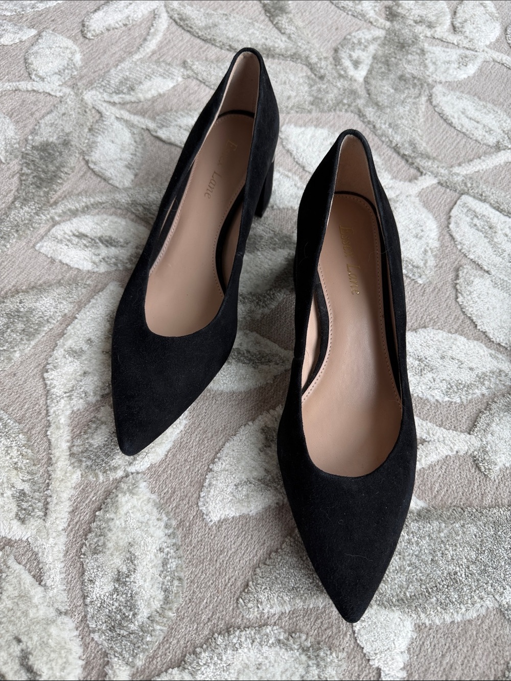 Essex Lane Black Pointed-Toe Suede Pumps